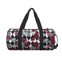 Duffel Bags Travel Bag Red Roses Gym Flower Key Chess Outdoor Sports Large Capacity Swimming Custom Handbag Fitness For Couple
