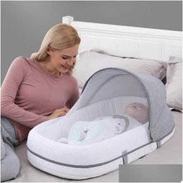 Baby Cribs Slee Bed Newborns Nest Travel Beds Foldable Babynest Mosquito Net Bassinet Infant Basket For 0-24Month Drop Delivery Kids M Ottrj