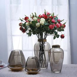 Vases Modern Simple Glass Flower Ware Home Decoration Living Room Dining Arrangement Vase Soft