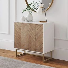 Nathan James Enloe Modern Storage Free Standing Accent Cabinet with Doors in a Rustic Fir Wood Finish Powdercoated Metal Bas 240125