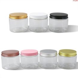 20 x 180ml Empty Clear PET Jars Aluminum Lids 6oz Transparent Plastic Cosmetic Contaier with sealhigh qualtity Rqfsu