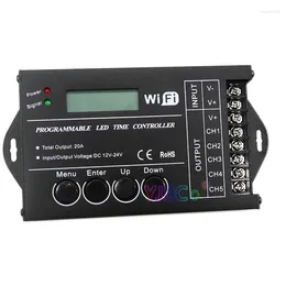 Controllers DC 12V 24V WiFi RGB Time Programable LED Strip Controller TC420 TC421 5 Channels 20A Common Anode Programmable Light Tape Dimmer
