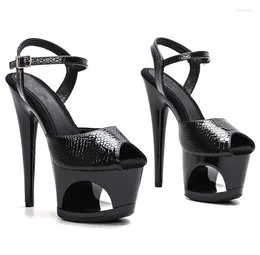 LAIJIANJINXIA Sandals 17cm/7inches Fashion Pu Upper Sexy Exotic High Heel Platform Party Women Pole Dance Shoes 010 787 77049
