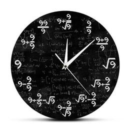 Equation Nines Math The Clock of 9s Formulas Modern Hanging Watch Mathematical Classroom Wall Art Decor 201212203K