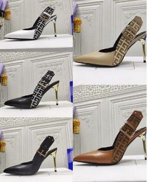 6006 New Jacquard-knit Slingback Pumps stiletto Heels pointed toe sandals women's Luxury Designer Dress shoe Party factory footwear With box