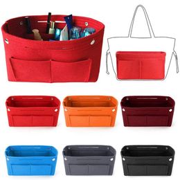 Fashion Felt Make Up Bag Multi-Pocket Large-Capacity Tote Women Insert Handbag Purse Travel Organizer Makeup Cosmetic Bags311M