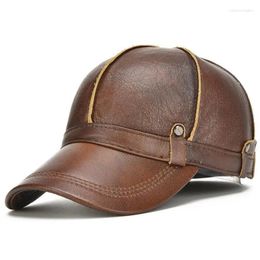 Ball Caps 2024 Winter Novel Men's Genuine Leather Hat Cowhide Baseball Snapback Hats Keep Warm Cap Adjustable Size Brands