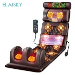 Electric Massage Mattress Vibrating Heating Infrared Massager Cushion For Neck Back Foot Full Body Pain Stress Relief Body Relax 240127