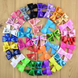 Hair Accessories 1000Pcs Wholesale Price 36 Colours 2 Inch Mini Glitter Sequin Bow Appliques Boutique Girls DIY Crafting Supplies