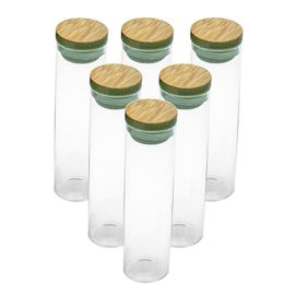 30x100mm 50ml Glass Bottle with Bamboo Cap High Borosilicate Jars bamboo Glycyrrhiza Sweets Food Grade Seal Vials Jlaer