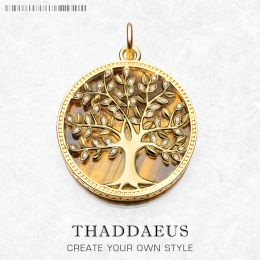 Pendants Pendants Elaborate Golden Tree Spring Jewellery 925 Sterling Silver Accessories Nature Gift For Women