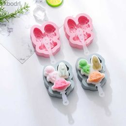 Ice Cream Tools Summer Ice Cream Mould Cute Cartoon Astronaut Shaped Ice Popsicle Silicone Mould with Sticks Home Kitchen Party Hand Making Tools YQ240130