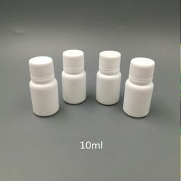 100pcs 10ml 10cc 10g small plastic containers pill bottle with seal cap lids, empty white round plastic pill medicine bottles Xsmbu Vxlap