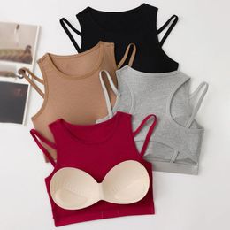 Yoga Outfit Sports Bra Women Removable Pad Hollow Out Wire Free Bralette Brassiere Underwear Casual Beauty Back One Size