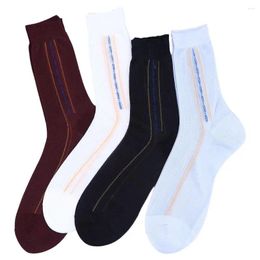Men's Socks Casual Endurable Loose For Fathers Solid Colour Men Home Comfortable Silk Middle Tube Male Hosiery