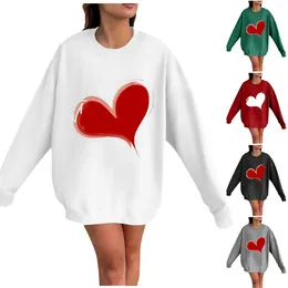 Women's Hoodies Sweatshirts For Women Valentines Gifts Love Print Long Sleeve Cute Tops Loose Fit Crewneck Pullover Blouse Ladies