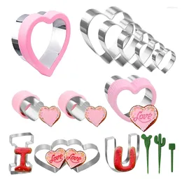 Baking Moulds H7EA Cookie Cutters Tools Set Heart Shaped Long Lasting Biscuit Molds DIY Supplies For And Fun