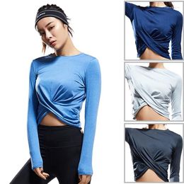 Yoga Outfits Women Long Sleeve Shirt Crop Bodybuilding Clothes Woman Close Run Elastic Force Ventilation Serve