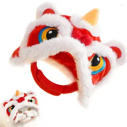 Cat Costumes Hats For Cats Winter Warm Headwear Pet Lion Fur Hat Soft Comfortable Plush Caps Chinese Year Pets Supplies