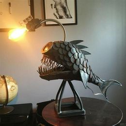 Table Lamps 2021 Angler Fish Lamp Desktop Creative Night Light Bedroom Lighting USB LED Silicone Animal Decor303A