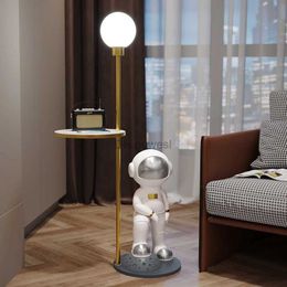 Floor Lamps Modern Floor Lamp Nordic Standing Lamp with Round Table Art Deco Resin Iron Light for Children Room Bedroom Study Cafe 110V 220V YQ240130