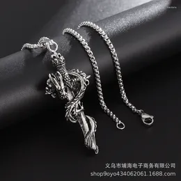 Chains Dragon Sword Necklace Winding Knight Holy Pendant Men And Women Hip-Hop Rock Punk Wind Gift Jewellery