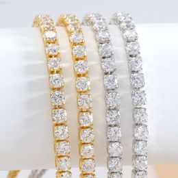 Hip Hop Style Fashion Jewellery Synthetic Diamond Bracelet 18k Gold 3mm 4mm 5mm Sterling Silver Tennis Chain for Men Women