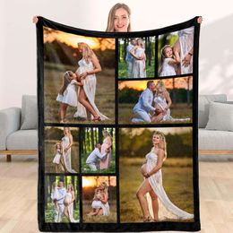 Personalized Fleece Throw Pictures Blanket Family Friends Pets Custom Blankets with Photo Collages for Mother s Father s Day Christmas Birthday as Souvenirs