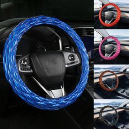 Steering Wheel Covers Car Cover Anti Slip 3D Rhombus Shiny Faux Leather 38CM Four Seasons Universal Auto Protector I