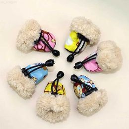 Dog Apparel 4PCS Dog Shoes Winter Super Warm Cotton Shoes Anti Slip Dog Boots Dogs Paw Protectors Puppy Shoes Pet Product Dog Accessories