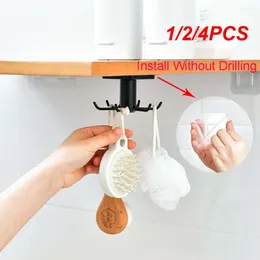 Kitchen Storage 1/2/4PCS Hook Organizer Bathroom Hanger Wall Dish Drying Rack Holder For Lid Cooking Accessories Cupboard