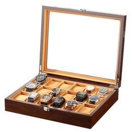 Watch Boxes & Cases 18 Slots Box Wooden Wrist Men Storage Clock Watch Display Case Convenient Jewellery Organizer232e