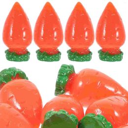 Decorative Flowers 10PCS Mini Carrots Ornaments Resin Charms Accessories For DIY Crafts Headdress