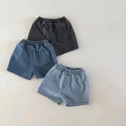 Shorts Summer Thin Casual Ins Jeans Boy Infant Classic Pocket Girl Baby Cotton Solid Simple Denim Pants Children Loose Trousers