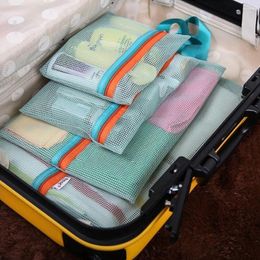 Storage Bags 4pcs/set Travel Bag Portable Mesh Organizer Pouch Toiletry Clothes Underwear Hanging