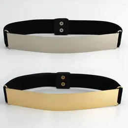 Belts Accessories Adjustable Waistband Mirror Gold Silver Women Waist Belt Corset Elastic Cummerbunds Metal