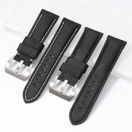 22mm 24mm 26mm High Quality Nylon Fabric Blue Black Canvas Watchbands For Pamerai Watch Strap Band Men's Wrist Watch Bracelet246w