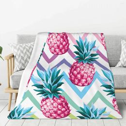 Blankets Pink Pineapple Blanket Warm Lightweight Soft Plush Throw For Bedroom Sofa Couch Camping