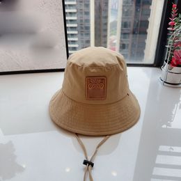 Women's New Designer Bucket Hat Hundred Letter Embroidered Solid Colourful Men's High Quality Drawstring Inner Breathable Mesh Wide Brim Hats Bucket Chequered