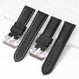 22mm 24mm 26mm High Quality Nylon Fabric Blue Black Canvas Watchbands For Pamerai Watch Strap Band Men's Wrist Watch Bracelet2156