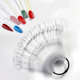 False Nails 1 Set Nail Tips Clear Nature Black Art Display Oval Fan Style Swatch Polish Stand Practice Manicure Tools