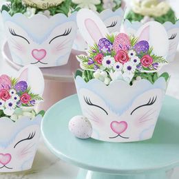 Other Event Party Supplies 24pcs/set Cute Rabbit Paper Cupcake Wrapper Easter Party Bunny Cake Toppers Birthday Party Baby Shower Baking Dessert Decoration 240130