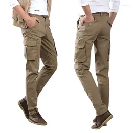 Men's Pants High Quality Men Spring Autumn Cargo Casual Mens Pant Multi Pocket Military Overall Outdoors Long Trousers