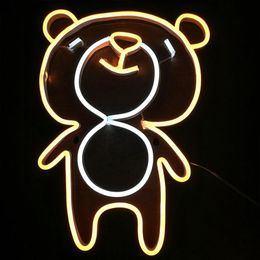 neon light Bear Sign home shop kid's bedroom wall decoration handmade safe 12 V Super Bright194r