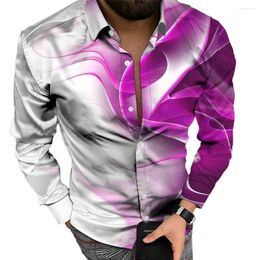 Men's Casual Shirts Baroque Printed Shirt Long Sleeve Style Button Down Ideal For Parties Holidays & Daily Wear