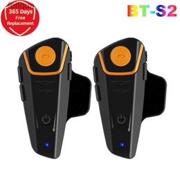 Walkie Talkie BT-S2 Motorcycle Helmet Bluetooth Headset Intercom Moto Waterproof Multi BT Interphone 1000M Interfones MP3 FM Intercomunicador YQ240130