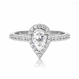 Pendant Necklaces AnuJewel 1ct Pear Cut Moissanite Engagement Wedding Ring 925 Sterling Silver Rings For Women Jewelry Whole230M