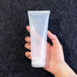 48pcs 120g Empty Clear Soft Refillable Plastic Lotion Tubes Squeeze Cosmetic Packaging, Cream Tube Flip Lids Bottle Container Leqkk