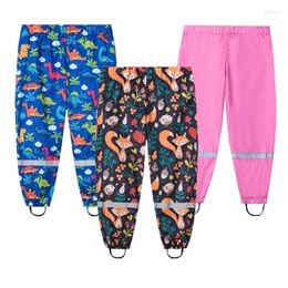 Trousers 2024 Spring Autumn Girls Pants Kids Waterproof For Boys Fashion Rain Children Clothing 2-8 Years