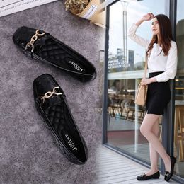 2022 Flat Woman Loafers Women Boat Shoes Party Wedding Dress Soft Bottom Square Toe Striking Brand Design Style